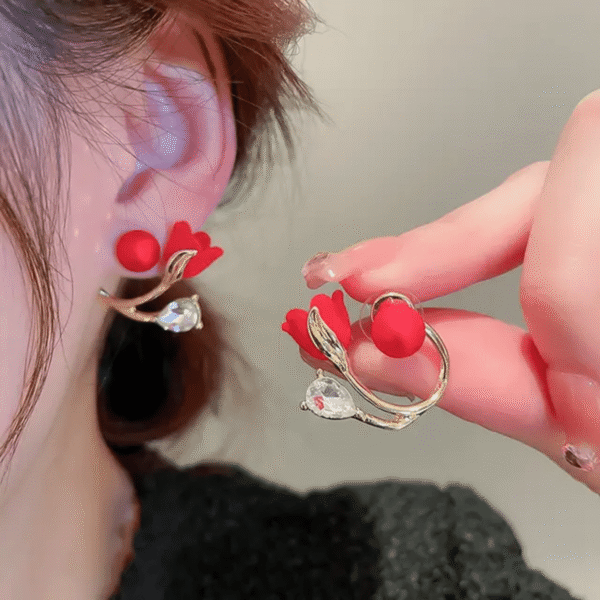 Red Rose Korean Earring