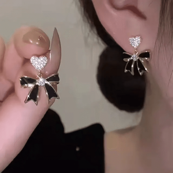 Black Bow Korean Earring