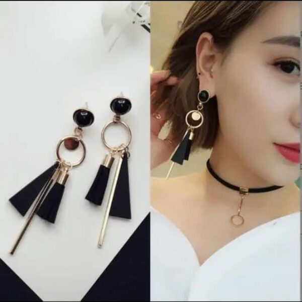 Black Golden Korean Hanging Earring