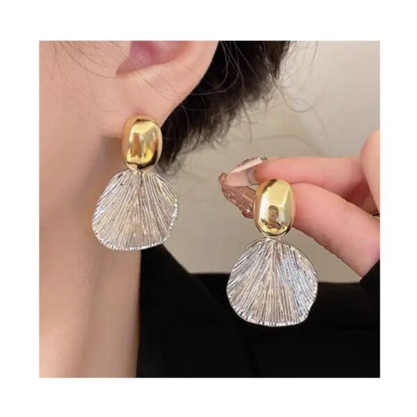 Golden Silver Metal shell Earring
