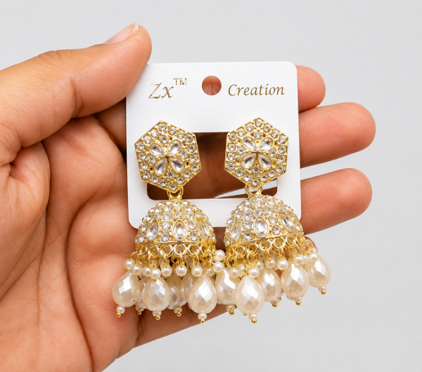 White Jhumka