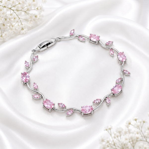 Pink Crystal Tulip Bracelet