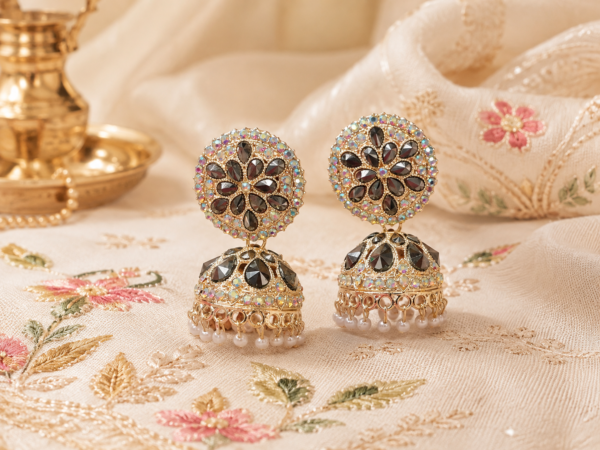 DAZZLING BLACK JHUMKA