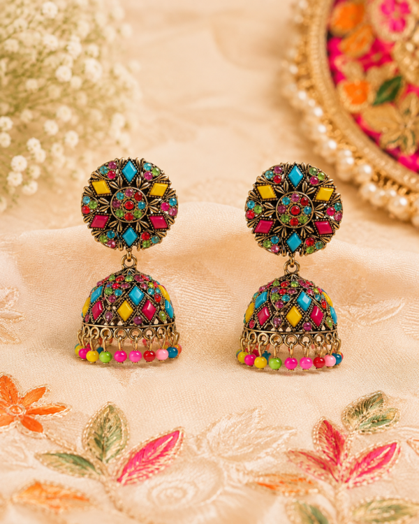 MULTI SHADE DAZZLING JHUMKA