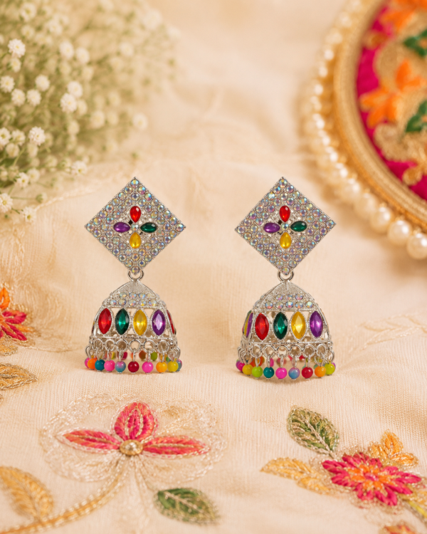 MULTI SHADE SQUARE JHUMKA