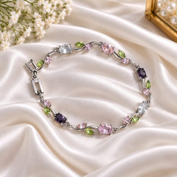 Wine & Pink Tulip Bracelet